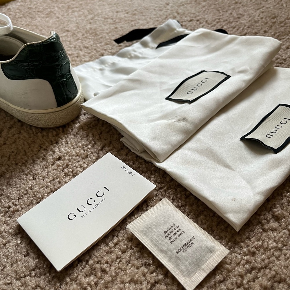 Gucci Ace Sneakers Size 39.5 | White Leather w/ Web Stripe - Picture 5 of 10